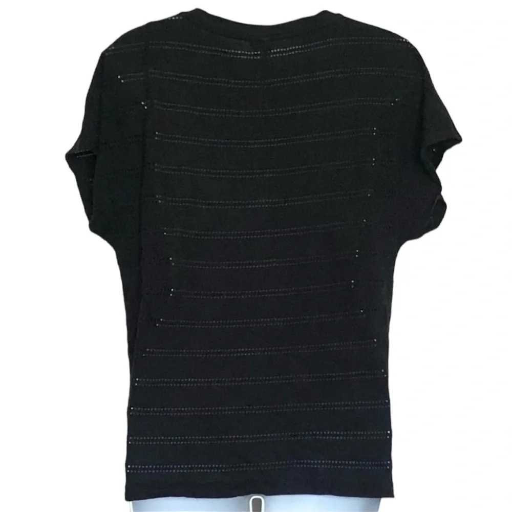 & Other Stories Black Perforated Top Sz 8